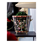 Кашпо из фарфора черная с цветочной росписью и бронзовой стрекозой Spring Garden варинант исполнения - 4 | Loft Concept в Брянске