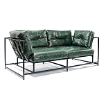 Диван Лофт Натуральная Винтажная кожа Зеленый Two Seat Encounter Leather Sofa варинант исполнения - 2 | Loft Concept в Брянске