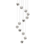 Люстра каскадня с 12-ю прозрачными шарообразными плафонами Bubbles Bocci варинант исполнения - 1 | Loft Concept в Брянске