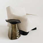 Кресло Cannes с мягкой обивкой букле молочного цвета  варинант исполнения - 1 | Loft Concept в Брянске