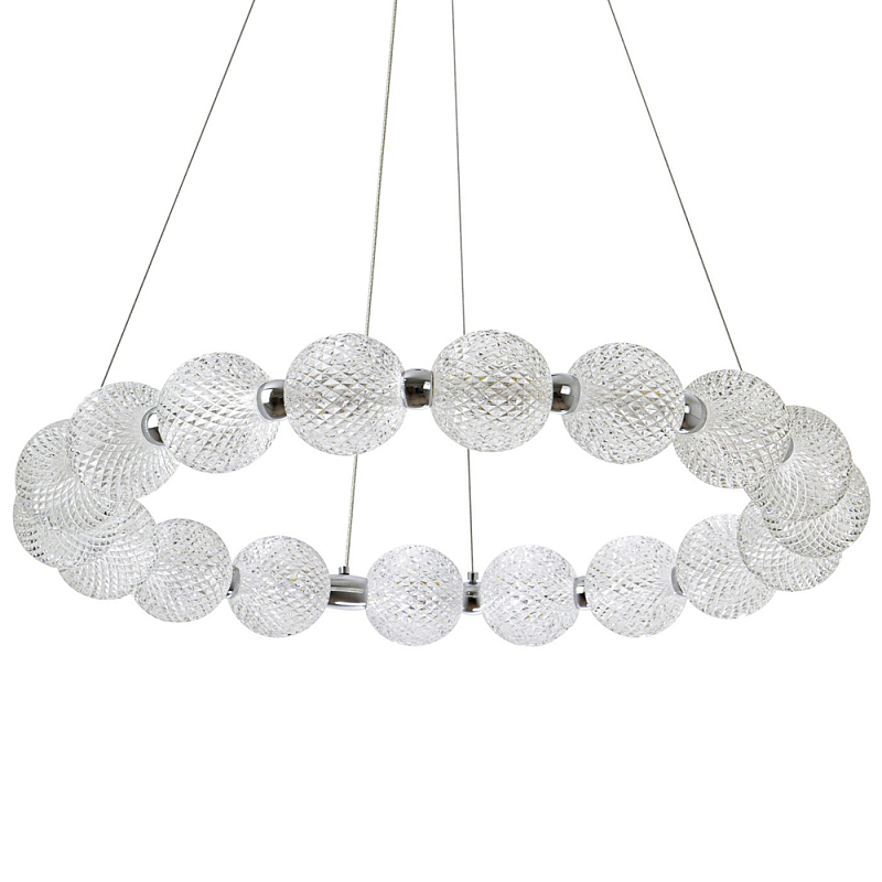 Светодиодная кольцевая люстра с круглыми плафонами Crystal Globule Chandelier Chrome Прозрачный Хром Светодиодная кольцевая люстра с круглыми плафонами Crystal Globule Chandelier Chrome Прозрачный Хром в Брянске | Loft Concept