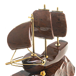 Часы настольные в виде парусника из натурального камня Обсидиан Sailboat Stone Clock варинант исполнения - 3 | Loft Concept в Брянске