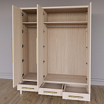 Большой Шкаф Primo Светлый дуб с 3 дверьми и 3 выдвижными ящиками варинант исполнения - 6 | Loft Concept в Брянске