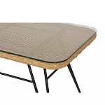 Журнальный столик с столешницей из ротанга и стекла Wicker Tabletop Under Glass варинант исполнения - 2 | Loft Concept в Брянске