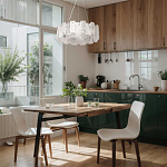 Люстра круглая с подвесными прямоугольными пластинами из стекла Glacier Panels варинант исполнения - 11 | Loft Concept в Брянске