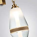 Бра со стеклянным плафоном конусообразной формы и декоративной вставкой из джута Tectona  варинант исполнения - 5 | Loft Concept в Брянске