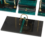 Настольный письменный набор из змеевика тёмно-зелёного цвета с декором в виде орла Successful Leader варинант исполнения - 4 | Loft Concept в Брянске