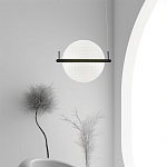 Светодиодный подвесной светильник круглой формы с металлическим черным каркасом Marble Glow варинант исполнения - 5 | Loft Concept в Брянске