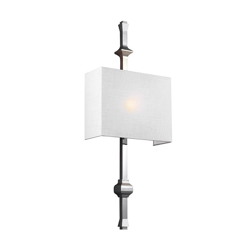 Бра с прямоугольным тканевым абажуром белого цвета Feiss Никель Бежевый Белый Бронза в Брянске | Loft Concept 