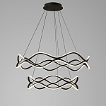 Люстра подвесная с волнообразным черным каркасом Black Tsunami варинант исполнения - 2 | Loft Concept в Брянске