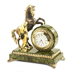 Часы настольные бронзовые с декором в виде коня Horse Stone Clock варинант исполнения - 4 | Loft Concept в Брянске