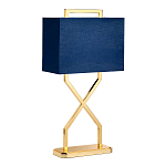 Настольная лампа с основанием из полированного золота и прямоугольным абажуром глубокого синего цвета Elstead Lighting варинант исполнения - 5 | Loft Concept в Брянске