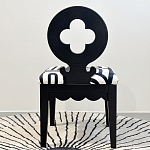 Дизайнерский стул с круглой деревянной спинкой Black and White Clover варинант исполнения - 3 | Loft Concept в Брянске