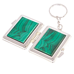 Зеркало брелок складное двухстороннее из натурального камня Малахит Stone Mirrors варинант исполнения - 2 | Loft Concept в Брянске