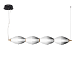 Подвесной светильник линейный в сочетании двух разных фактур стекла Enchanting варинант исполнения - 1 | Loft Concept в Брянске