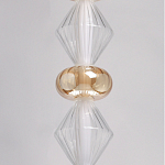 Подвесной светильник с вертикальной композицией из прозрачных и янтарных стеклянных шаров и ромбов Gabriel Scott Luna варинант исполнения - 14 | Loft Concept в Брянске