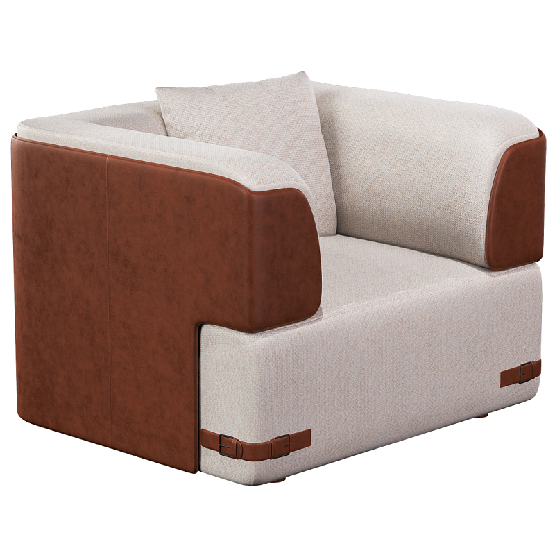 Кресло Richmond  с кожаной отделкой Молочный Коричневый в Брянске | Loft Concept 