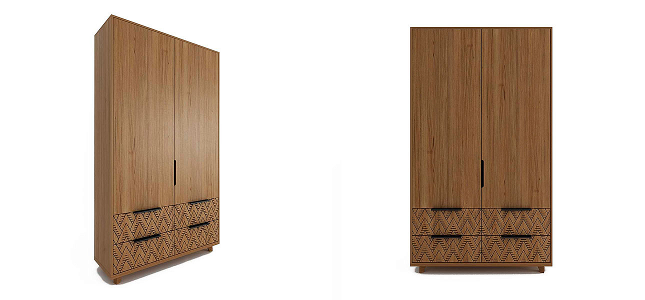Шкаф двустворчатый орнамент треугольники Brian - Loft-Concept в Брянске