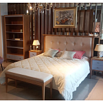 Кровать из массива бука с мягким изголовьем Tasteful Furniture варинант исполнения - 2 | Loft Concept в Брянске