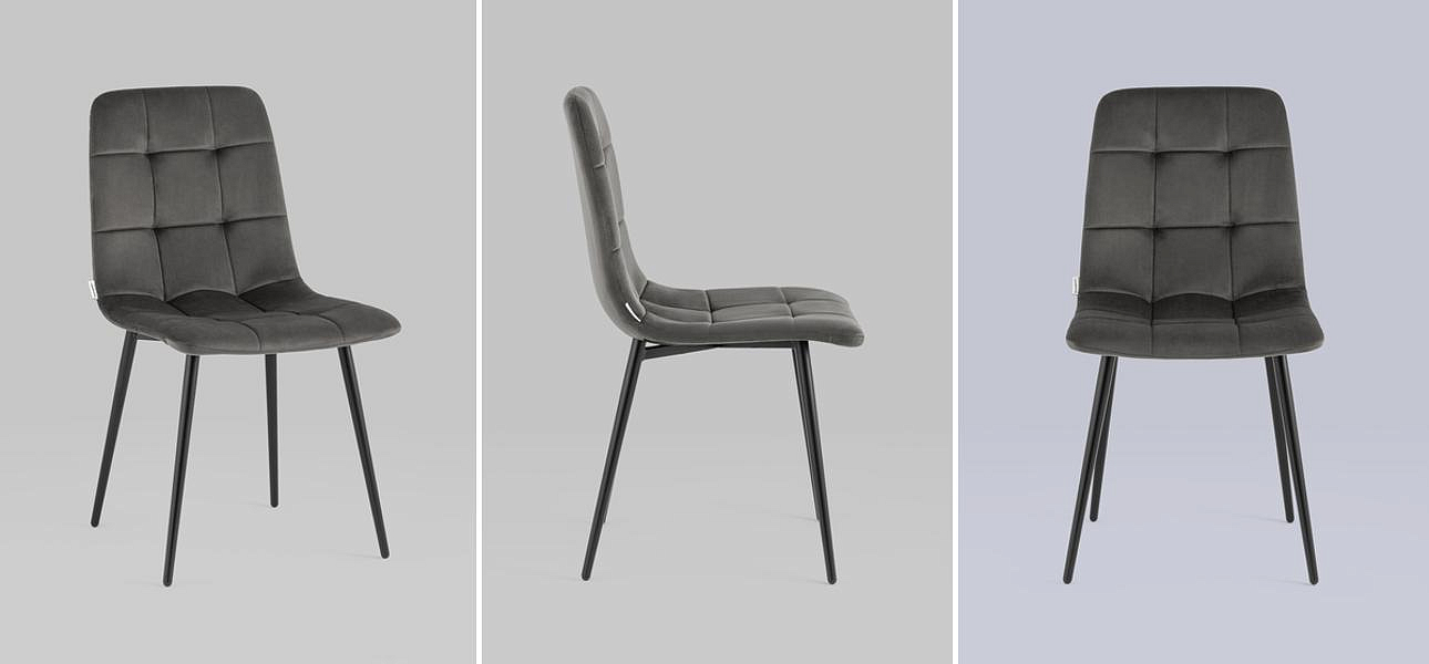 Стул NANCY Chair Темно-Серый Велюр Стул NANCY Chair Темно-Серый Велюр - Loft-Concept в Брянске