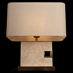 Настольная лампа с прямоугольным основанием из натурального камня c тканевым абажуром Lapis Tiburtinus варинант исполнения - 4 | Loft Concept в Брянске