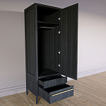 Узкий Шкаф Primo с 2 выдвижными ящиками Черный дуб варинант исполнения - 7 | Loft Concept в Брянске