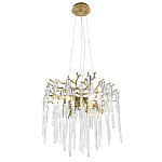 Люстра подвесная круглая в виде ветвей деревьев бронзового цвета с прозрачными подвесками-каплями Droplet Chandelier варинант исполнения - 1 | Loft Concept в Брянске