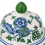 Ваза с крышкой и зелено-голубым цветочным узором на белом фоне Blue & White Ornament варинант исполнения - 3 | Loft Concept в Брянске
