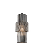 Подвесной светильник со стеклянным рифленым плафоном цилиндрической формы Eliara 13 варинант исполнения - 9 | Loft Concept в Брянске