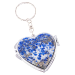 Зеркало брелок складное двухстороннее в форме сердца из натурального камня Лазурит Stone Mirrors варинант исполнения - 1 | Loft Concept в Брянске