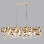 Люстра линейная с подвесками в форме монеток и золотистыми круглыми элементами из металла в виде лепестков FAIRYTREE Light варинант исполнения - 4 | Loft Concept в Брянске