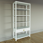 Стеллаж Elsa Dreams White со стеклянными полками и ящиком варинант исполнения - 1 | Loft Concept в Брянске