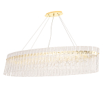 Люстра подвесная овальная с рельефными стеклянными панелями и золотым металлическим каркасом Textured Glass Chandelier варинант исполнения - 1 | Loft Concept в Брянске