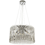 Круглая люстра с металлическими и хрустальными подвесками Bonnay Crystal Chrome Chandelier варинант исполнения - 4 | Loft Concept в Брянске