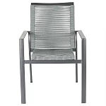 Стул темно-серый с высокой плетеной спинкой и сиденьем Braided Strength варинант исполнения - 1 | Loft Concept в Брянске