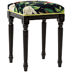 Банкетка из натурального бука черная с изображением птиц и цветов Blooming Birds2 варинант исполнения - 3 | Loft Concept в Брянске