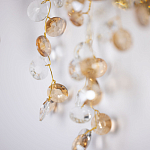 Бра золотого цвета с ветвями и прозрачными хрустальнымих подвесками Droplet Chandelier варинант исполнения - 5 | Loft Concept в Брянске