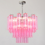 Элитная Люстра Textured Glass Pink Chandelier Ярко Розовое стекло варинант исполнения - 3 | Loft Concept в Брянске