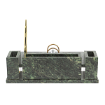 Настольный письменный набор из змеевика с подставкой под календарь и часами Successful Leader варинант исполнения - 3 | Loft Concept в Брянске