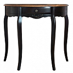 Консоль черная полукруглая из массива березы с ящиком и состаренным эффектом Vintage варинант исполнения - 1 | Loft Concept в Брянске