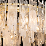 Люстра круглая с прозрачными стержнями разной длины Textured Glass Chandelier варинант исполнения - 5 | Loft Concept в Брянске