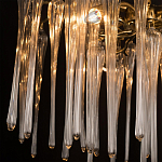 Люстра подвесная круглая в виде ветвей деревьев бронзового цвета с прозрачными подвесками-каплями Droplet Chandelier варинант исполнения - 6 | Loft Concept в Брянске