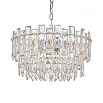 Круглая люстра с хрустальными подвесками на серебряном каркасе Gorgeous Crystal Light варинант исполнения - 10 | Loft Concept в Брянске