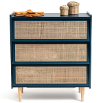 Комод с 3-мя ящиками из ротанга Blais Deep Blue Wicker Furniture варинант исполнения - 3 | Loft Concept в Брянске