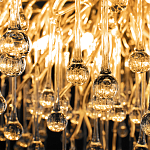 Люстра подвесная с прозрачными стеклянными подвесками в форме капель Диаметр 100 см Droplet Chandelier варинант исполнения - 10 | Loft Concept в Брянске