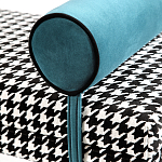 Банкетка Banquette PIED DE POULE с принтом гусиная лапка и синими подлокотниками  варинант исполнения - 3 | Loft Concept в Брянске