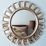 Зеркало-солнце в серебряной раме Silver Sun варинант исполнения - 1 | Loft Concept в Брянске