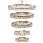 Многоярусная Люстра Elizabeth Золото Вертикальная композиция из пяти хрустальных светильников варинант исполнения - 1 | Loft Concept в Брянске