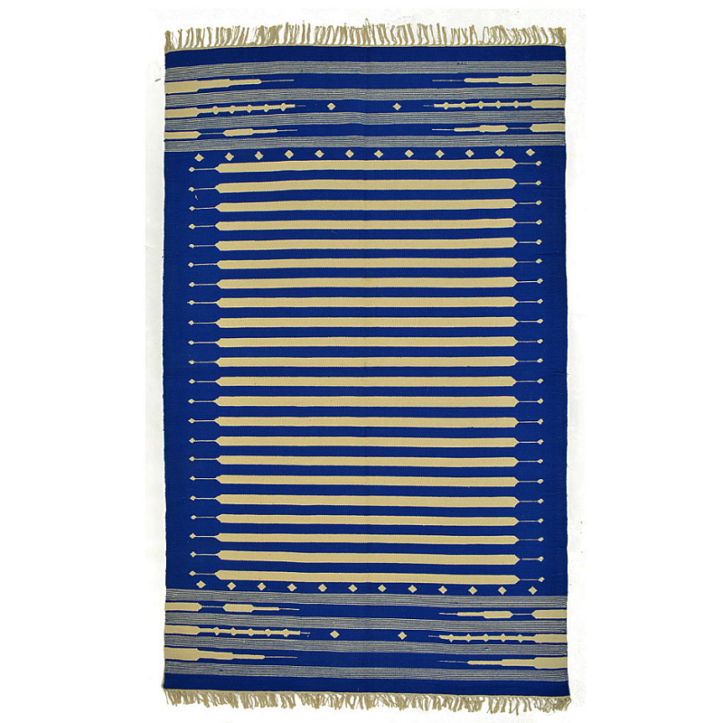 Ковер хлопок Келим Blue Stripe Синий Ковер хлопок Келим Blue Stripe Синий в Брянске | Loft Concept