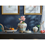 Кувшин с цветочным рисунком и бронзовой ручкой Blue Garden варинант исполнения - 4 | Loft Concept в Брянске